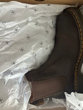 Dr. Martens Men’s Dark Brown Leather Chukka Boot with Yellow Stitching